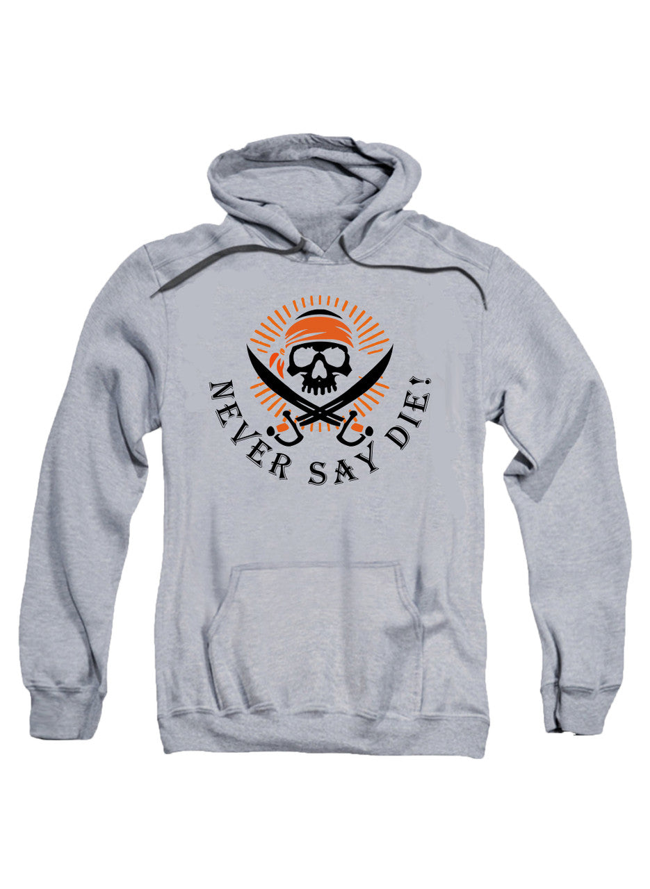 Gray Never Say Die Hoodie