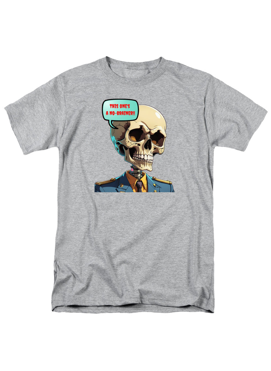 Gray No Brainer Skull T-Shirt