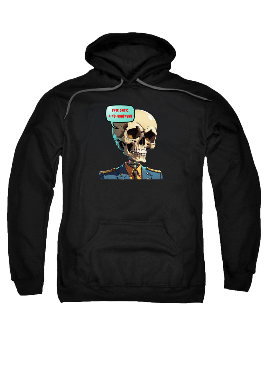 Black No Brainer Skull Hoodie