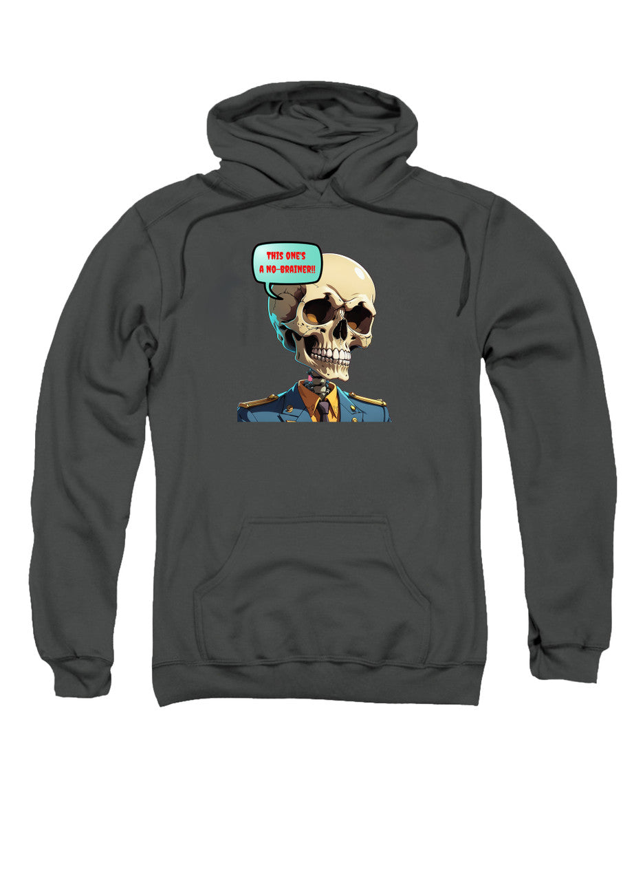 Charcoal No Brainer Skull Hoodie