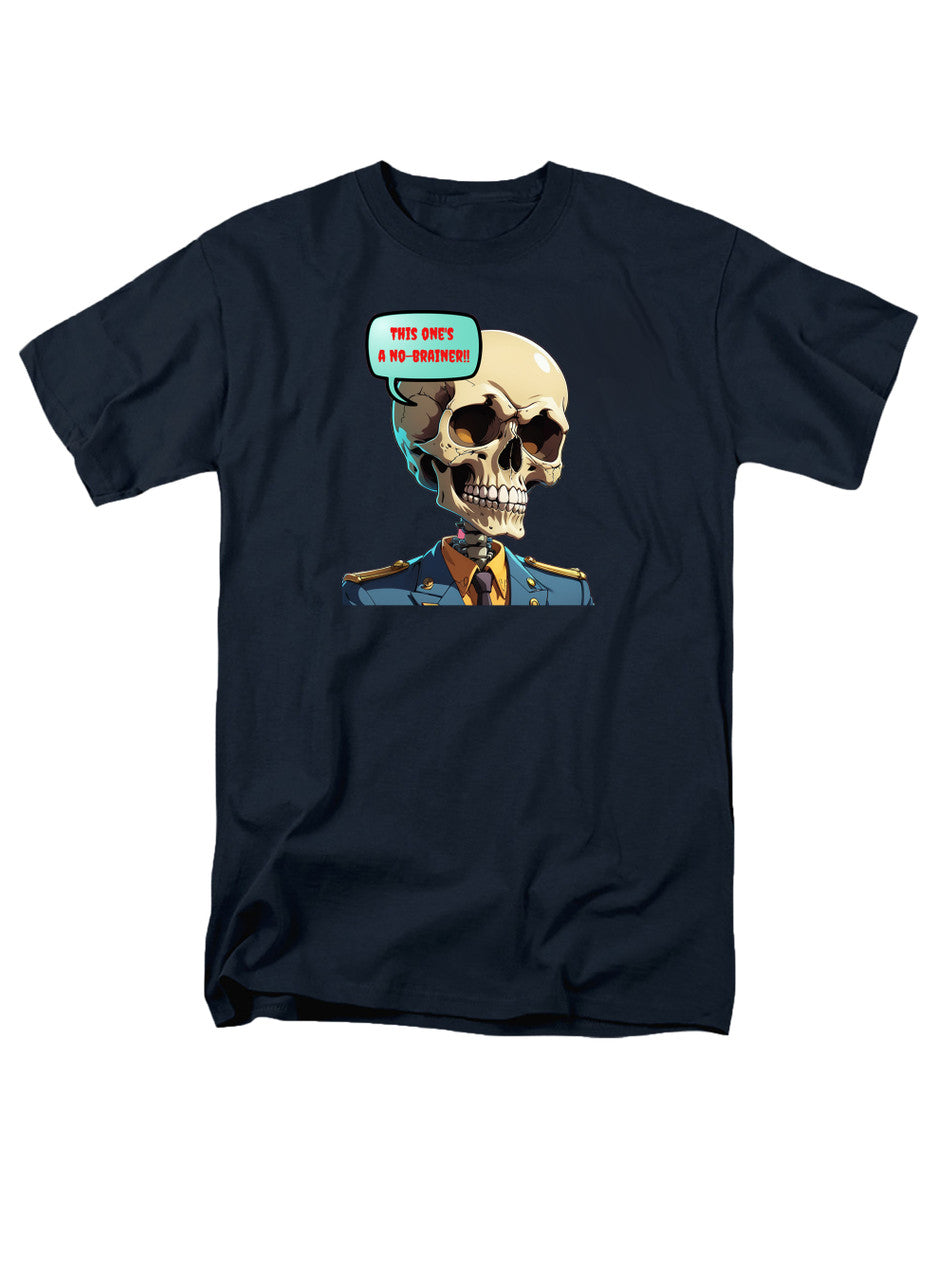 Navy No Brainer Skull T-Shirt