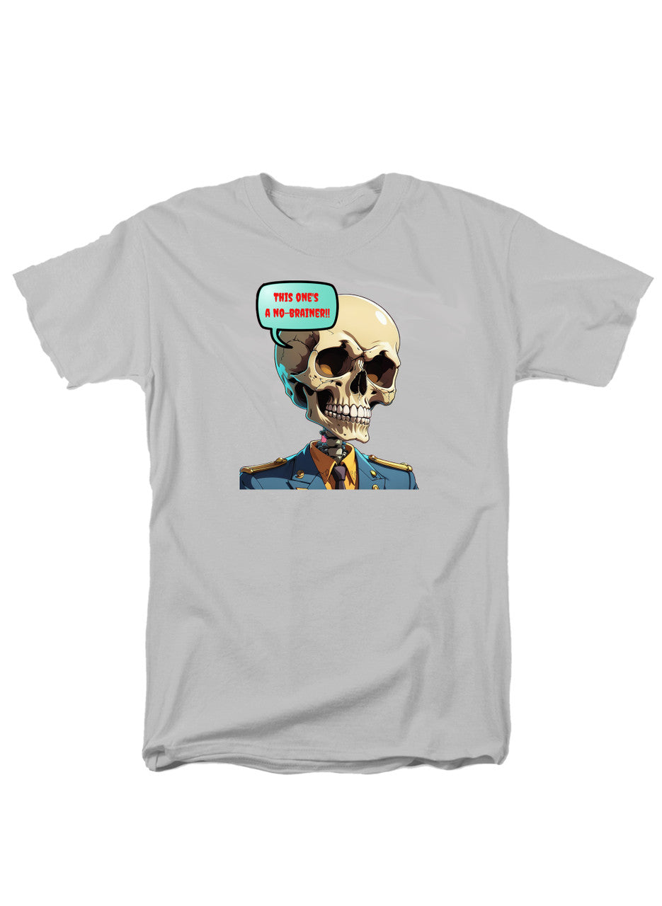 White No Brainer Skull T-Shirt