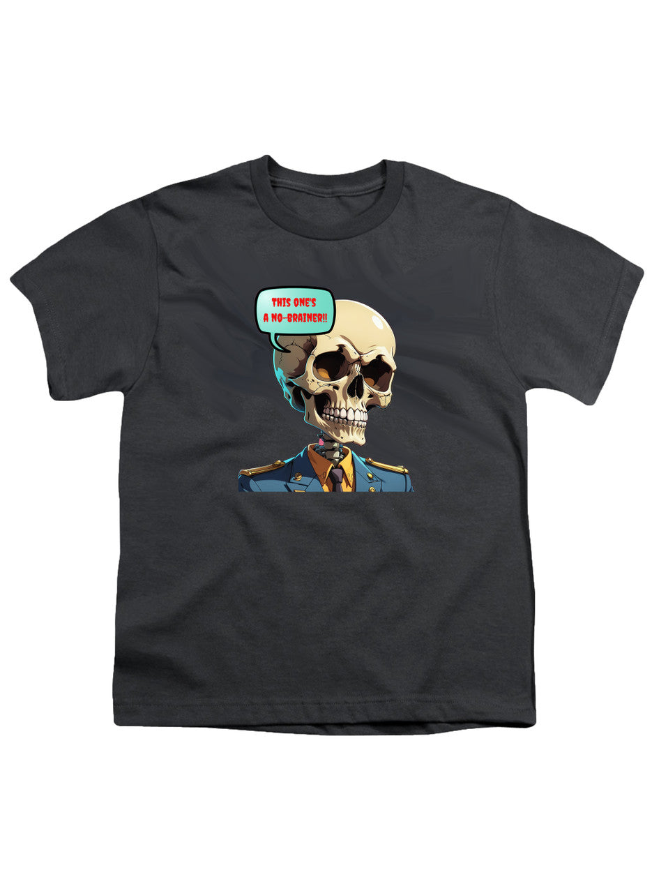 Charcoal No Brainer Skull Youth/Toddler T-Shirt