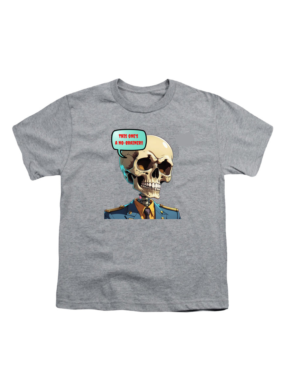 Gray No Brainer Skull Youth/Toddler T-Shirt