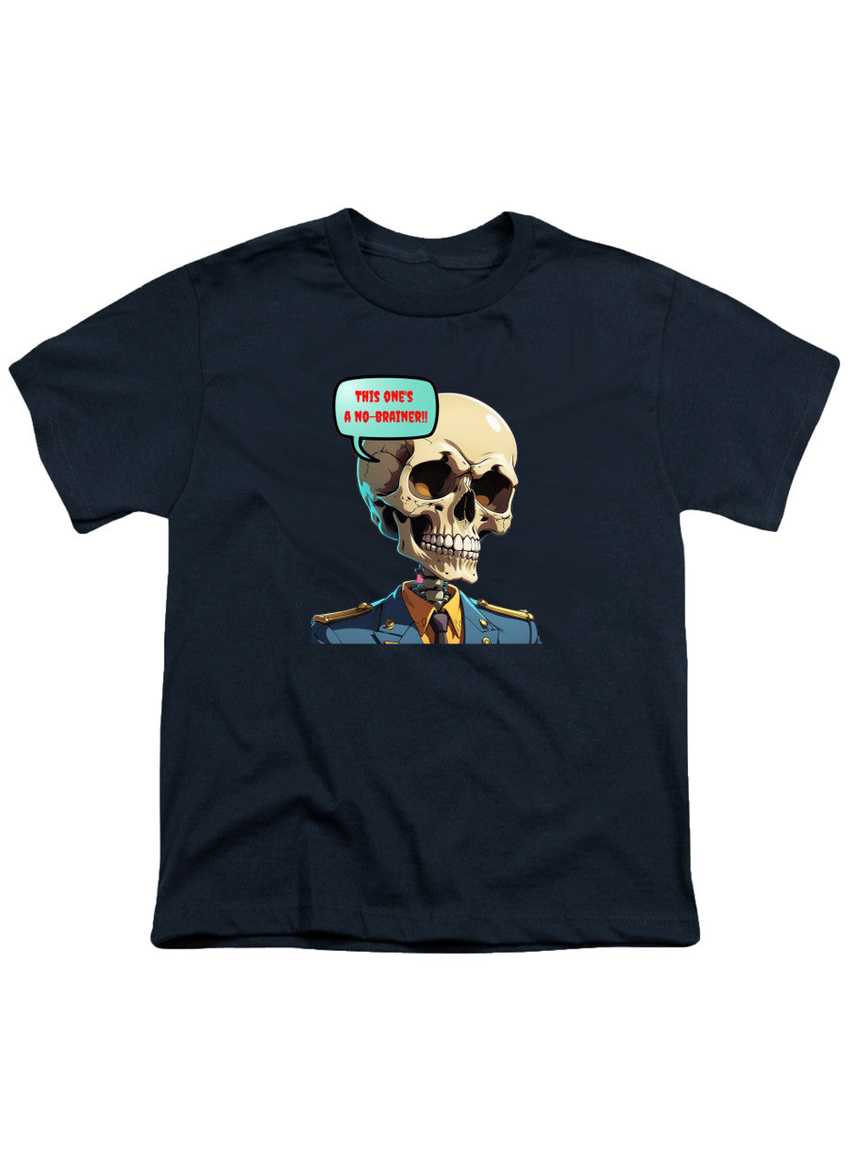 Navy No Brainer Skull Youth/Toddler T-Shirt