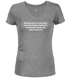 Gray Nobody exists on purpose Juniors V-Neck T-Shirt