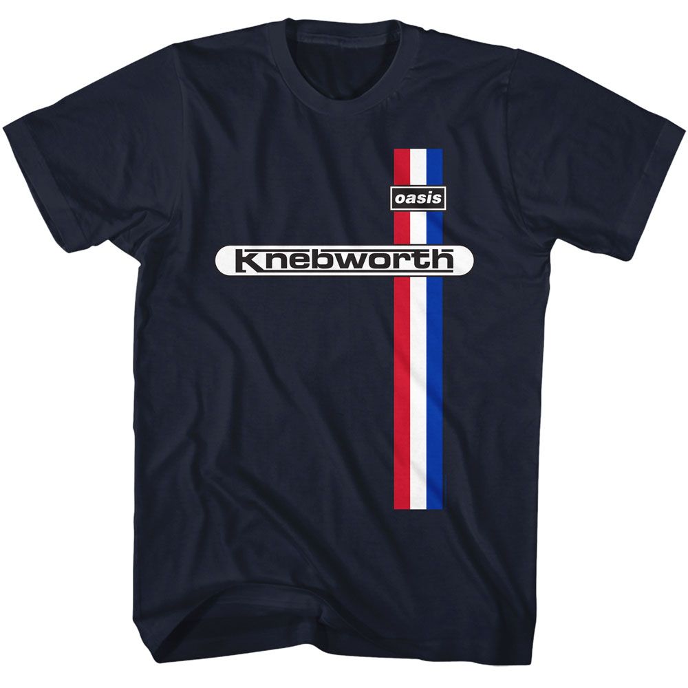 Navy Oasis t-shirt featuring an Oasis Knebworth design