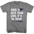 Graphite Heather Old School t-shirt featuring an Once It Hits design
