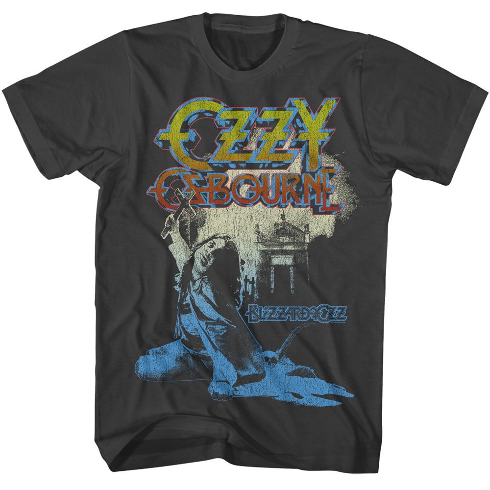 Smoke Gray Ozzy Osbourne t-shirt featuring a Blizzard of Ozz design