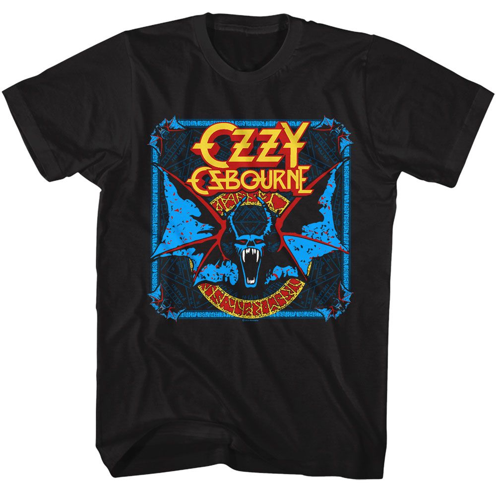 Black Ozzy Osbourne t-shirt featuring an Ozzy Demon Bat design