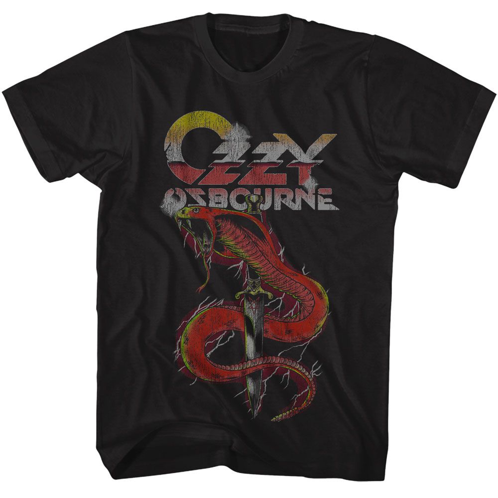 Black Ozzy Osbourne t-shirt featuring an Ozzy Cobra design