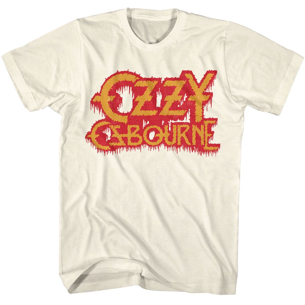 Natural Ozzy Osbourne t-shirt featuring an Ozzy bleeding logo design