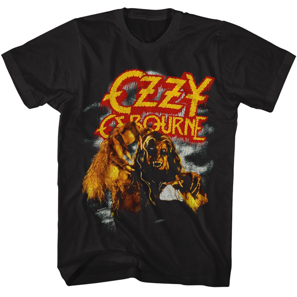 Black Ozzy Osbourne t-shirt featuring a Bark at the Moon design