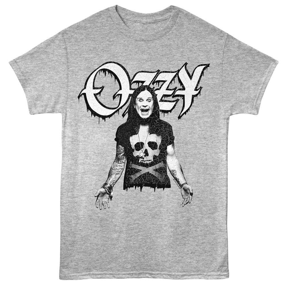 Gray Heather Ozzy Osbourne t-shirt featuring an Ozzy Osbourne photo design