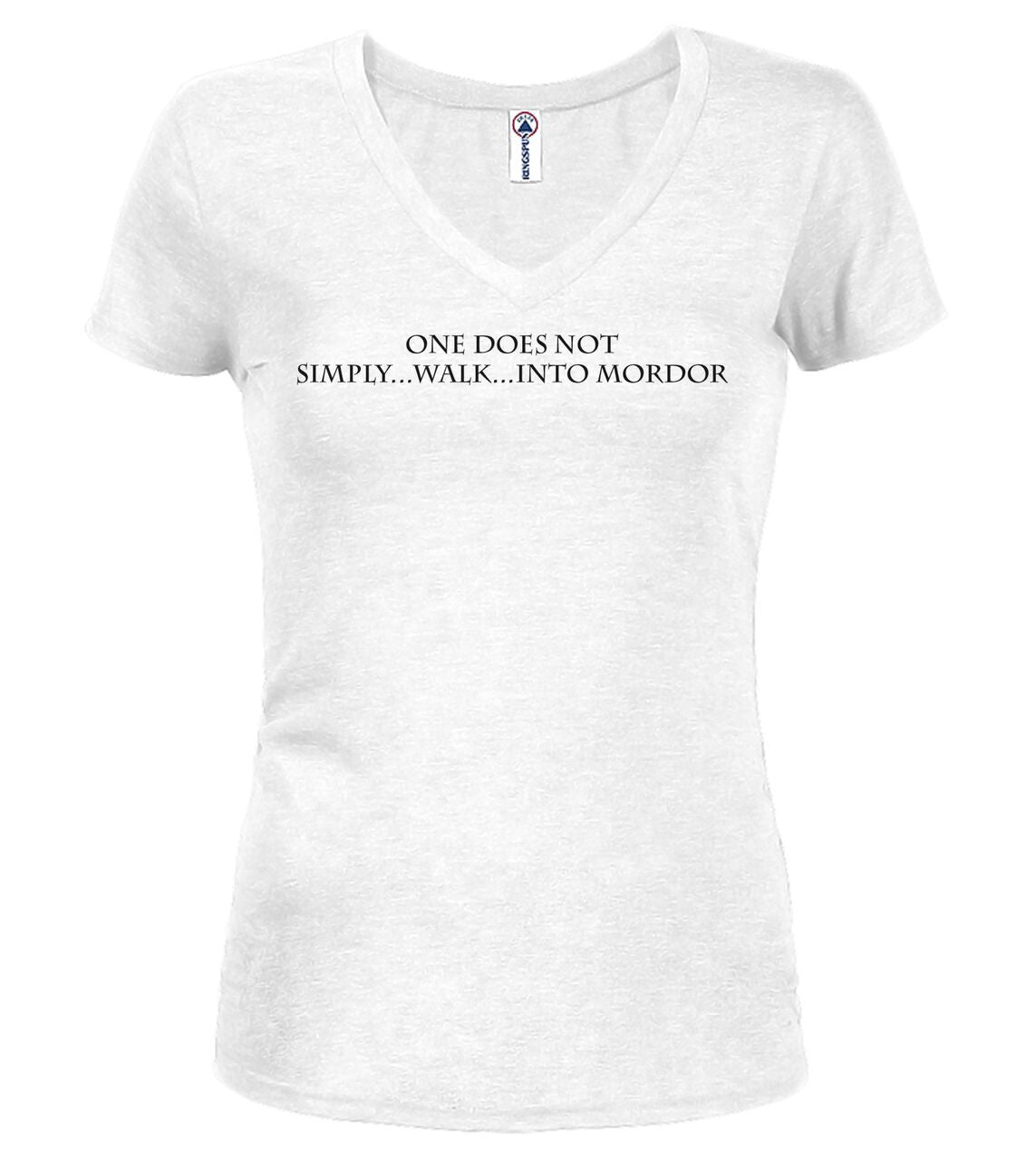 White One Does Not Simply Walk Fantasy Juniors V-Neck T-Shirt