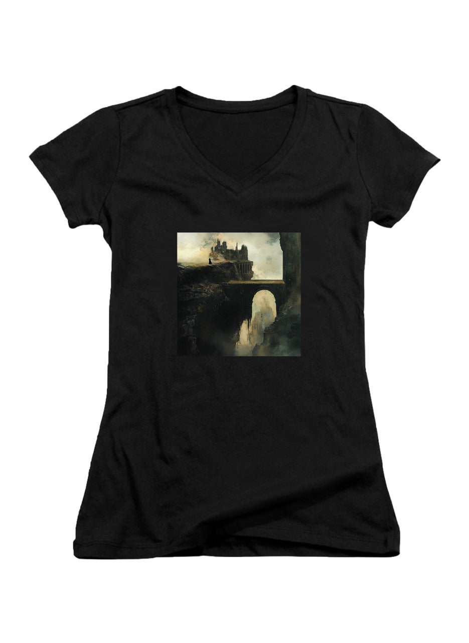 Black Osgiliath Juniors V-Neck T-Shirt