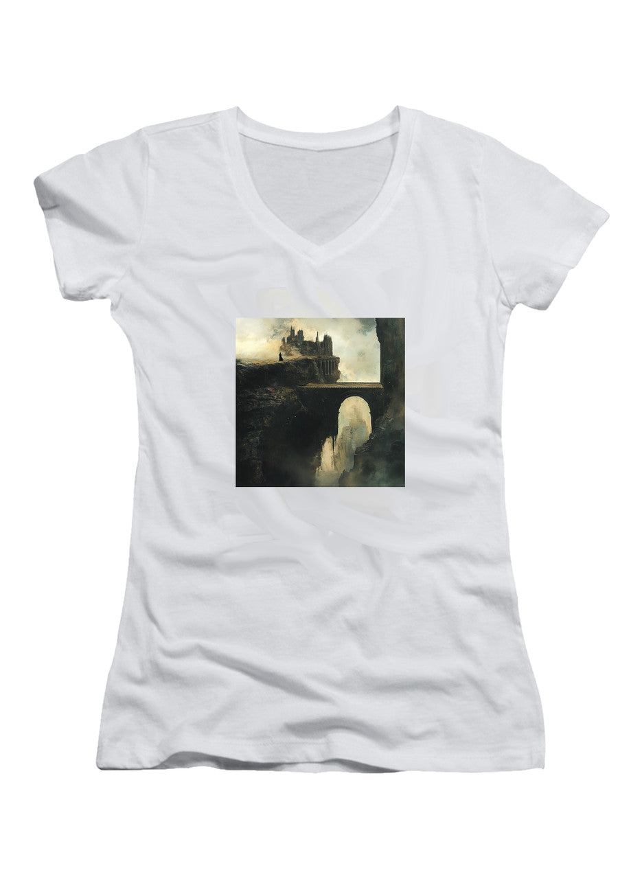 White Osgiliath Juniors V-Neck T-Shirt