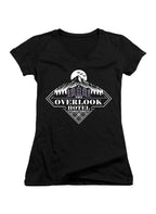 Black Overlook Hotel Juniors V-Neck T-Shirt
