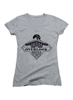 Gray Overlook Hotel Juniors V-Neck T-Shirt