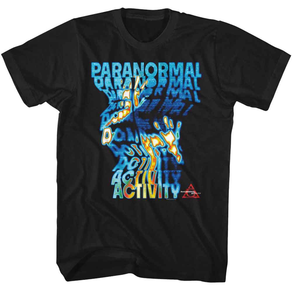 Black Paranormal Activity t-shirt featuring a Paranormal Activity Heat Signature design