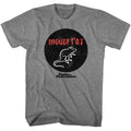 Graphite Heather Parks and Recreation t-shirt featuring a Mouse Rat circle logo design