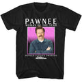 Black Parks and Recreation t-shirt featuring a Pawnee WOTY design