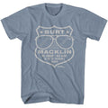 Indigo Heather Parks and Recreation t-shirt featuring a Special Agent Badge design