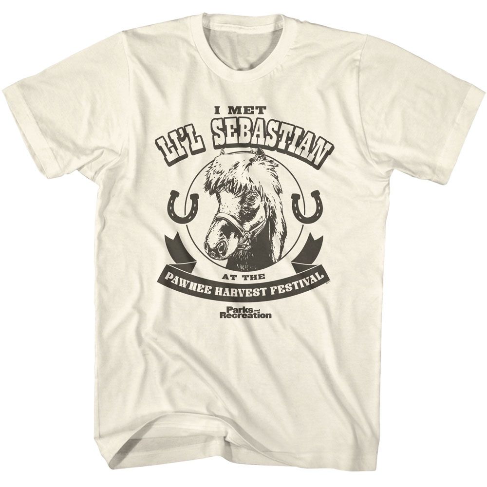 Natural Parks and Recreation t-shirt featuring an I Met Li'l Sebastian design