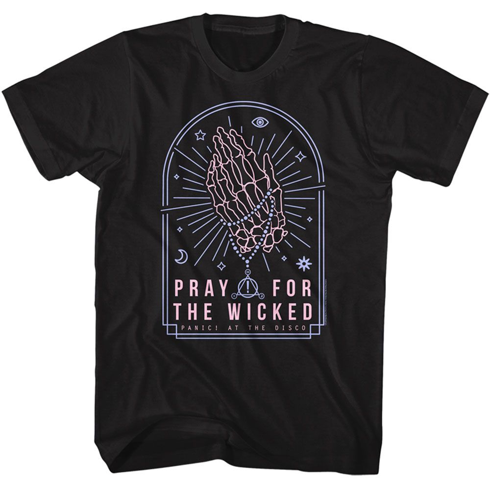 Black Panic! at the Disco t-shirt featuring a Pray for the Wicked design