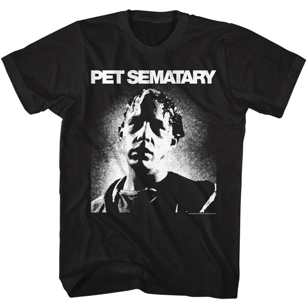 Black Pet Sematary t-shirt featuring a Pascow's Ghost design