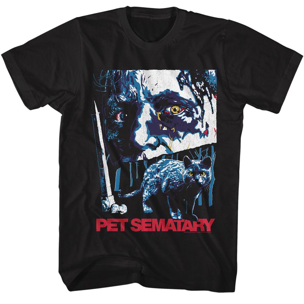 Black Pet Sematary t-shirt featuring a Pet Sematary cover design