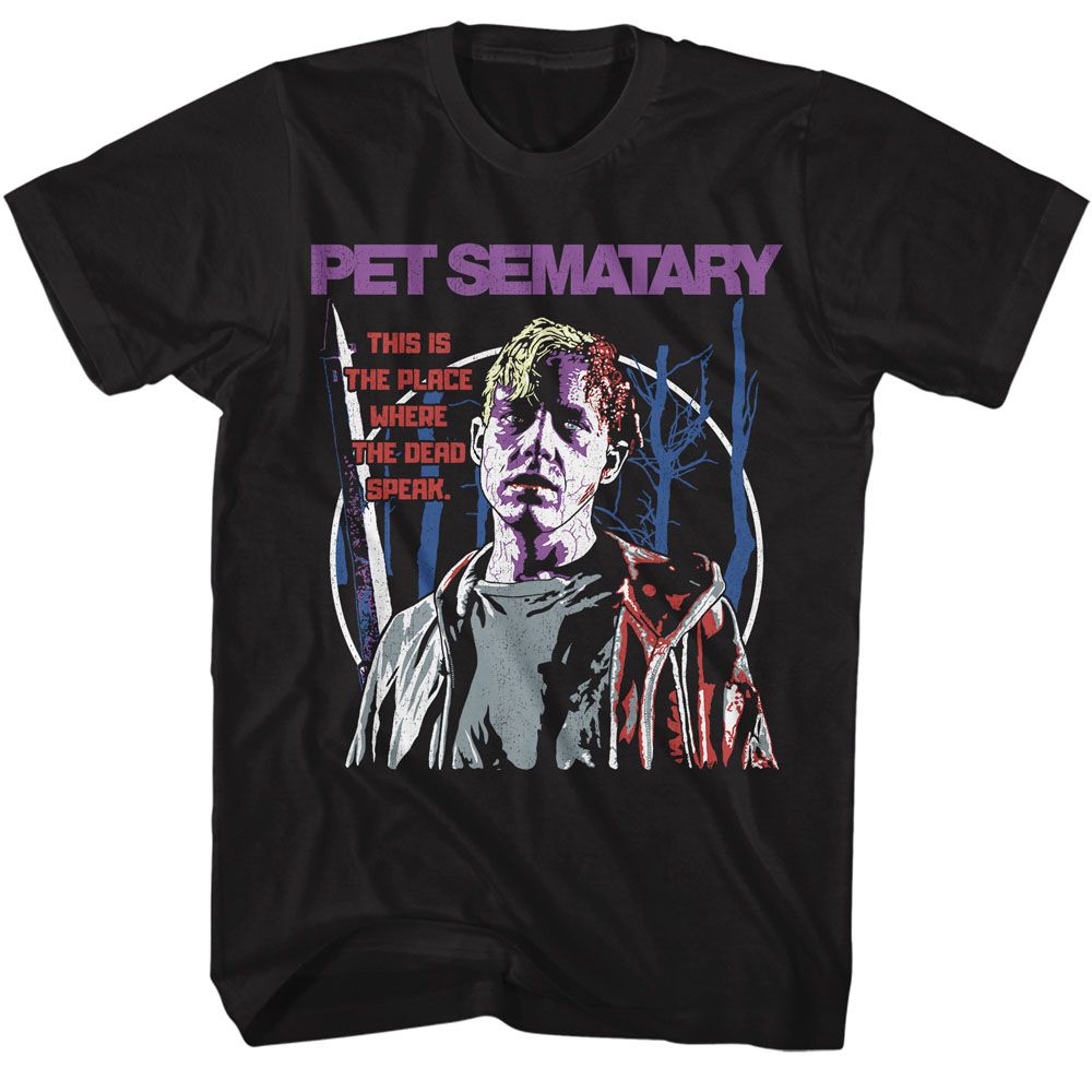 Black Pet Sematary t-shirt featuring a This Is the Place design