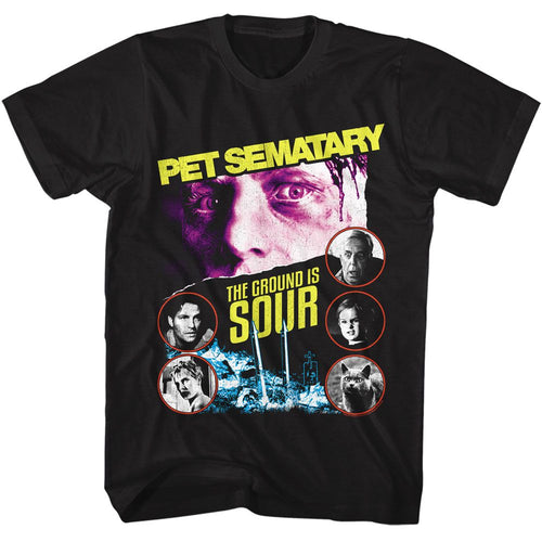 Black Pet Sematary t-shirt featuring a Sour Pet Sematary design