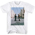 White Pink Floyd t-shirt featuring a Fireguy design