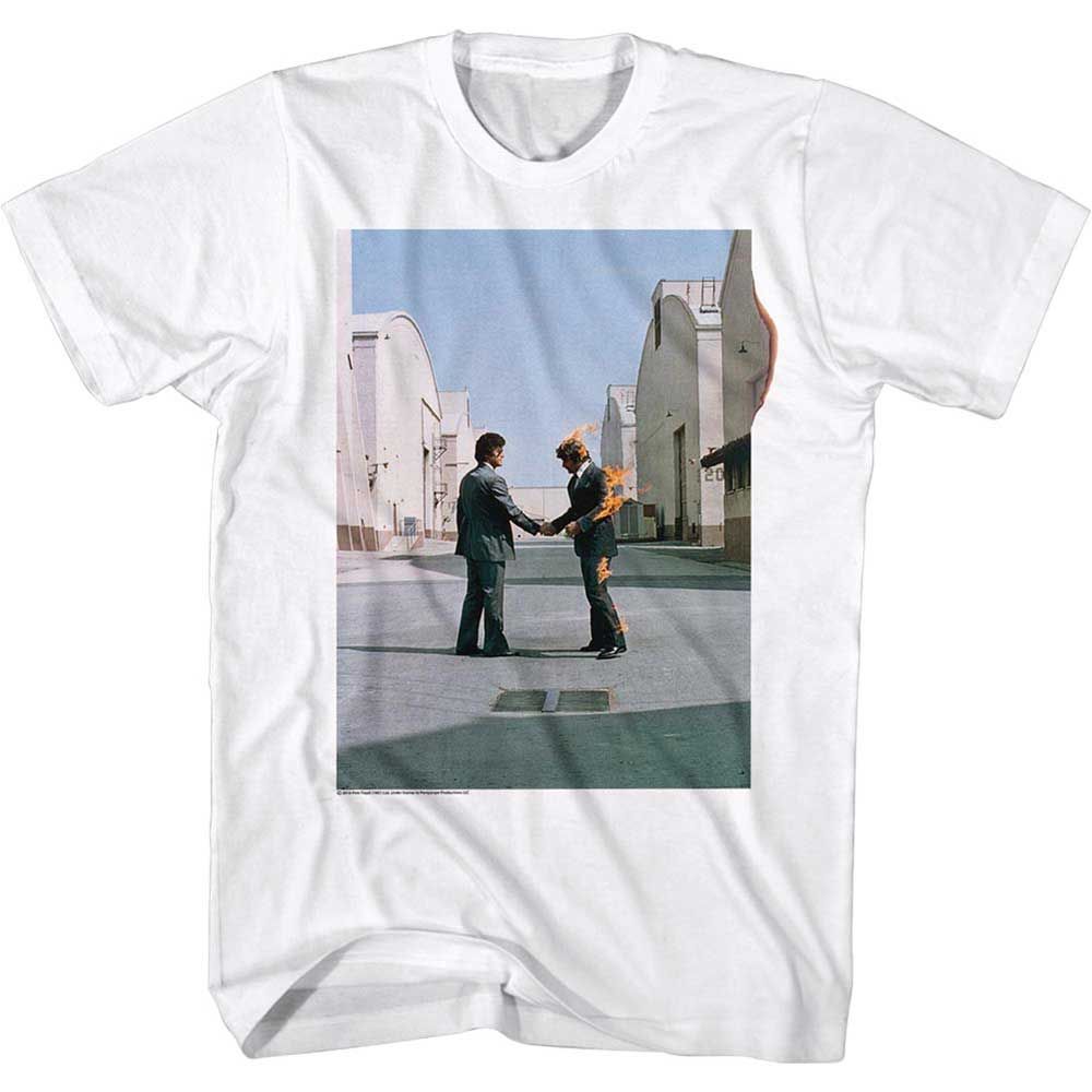 White Pink Floyd t-shirt featuring a Fireguy design