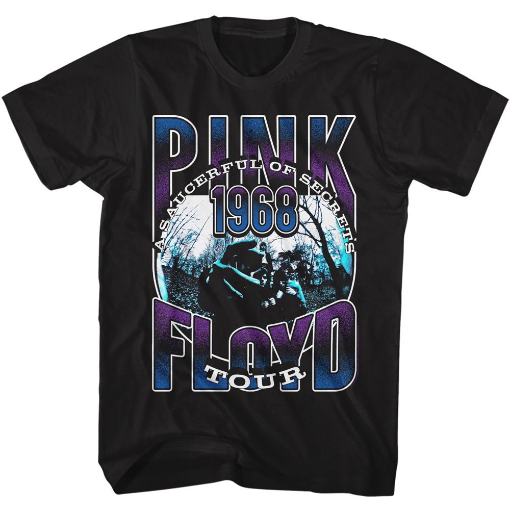 Black Pink Floyd t-shirt featuring an A Saucerful of Secrets Tour design