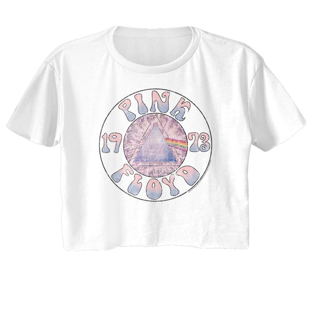 Pink Floyd Ladies Crop Top - Sketch Prism Circle