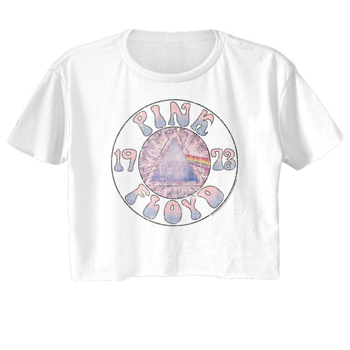 Pink Floyd Ladies Crop Top - Sketch Prism Circle