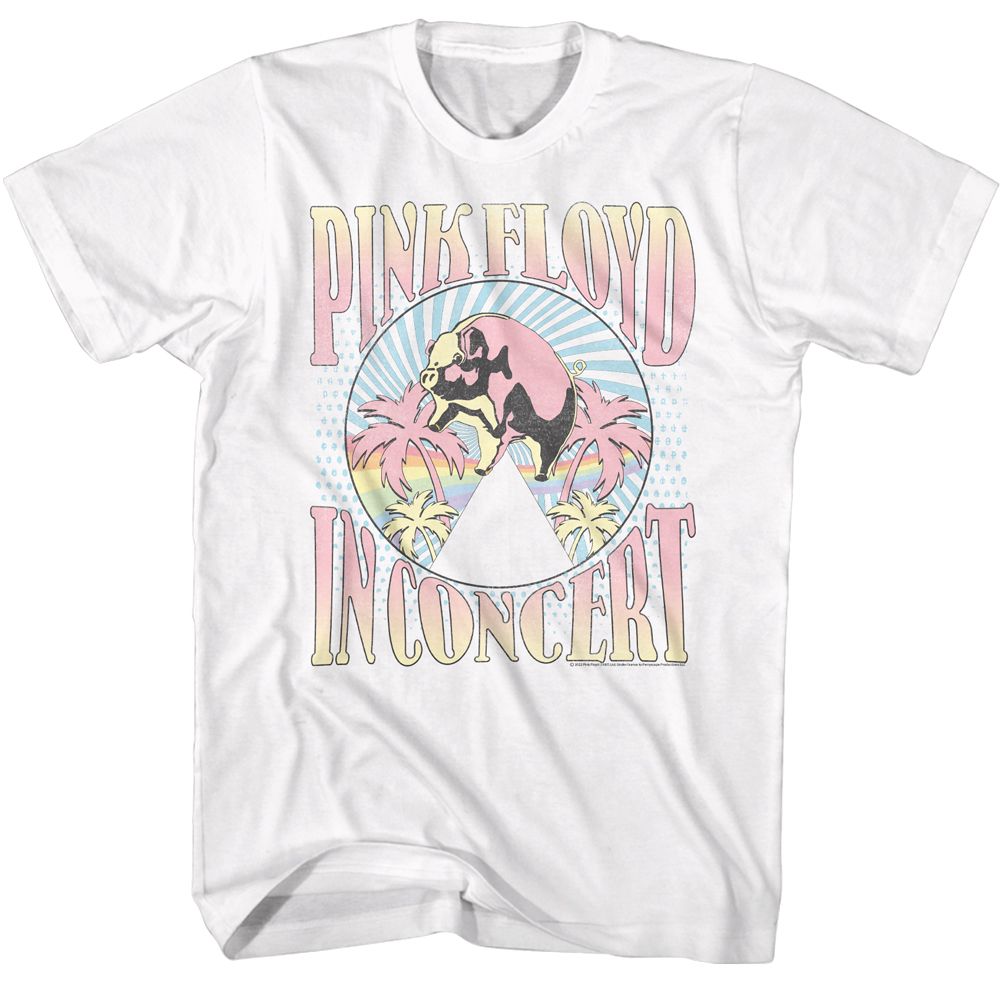 White Pink Floyd t-shirt featuring a Palm Trees design