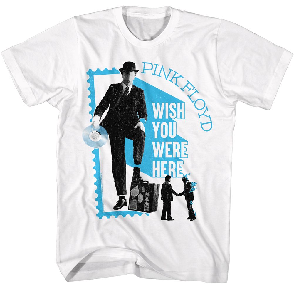White Pink Floyd t-shirt featuring a Wish You Were Here design