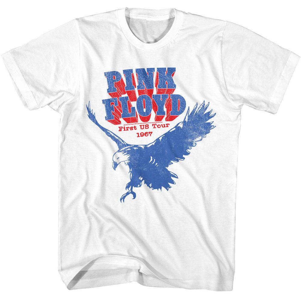 White Pink Floyd t-shirt featuring a Pink Floyd America Tour design