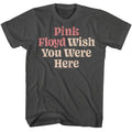 Smoke Gray Pink Floyd t-shirt featuring a Wish You Were Here Text design