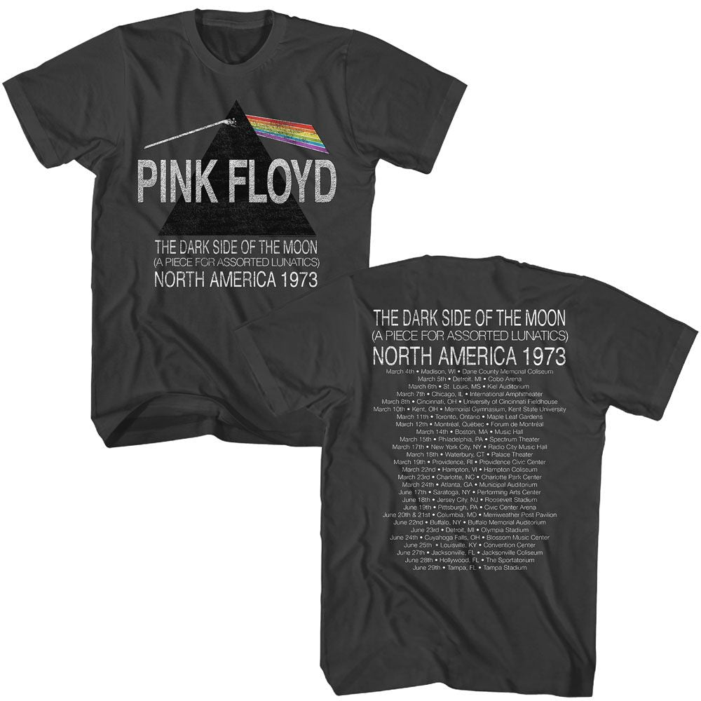 Smoke Gray Pink Floyd t-shirt featuring a North America 1973 design