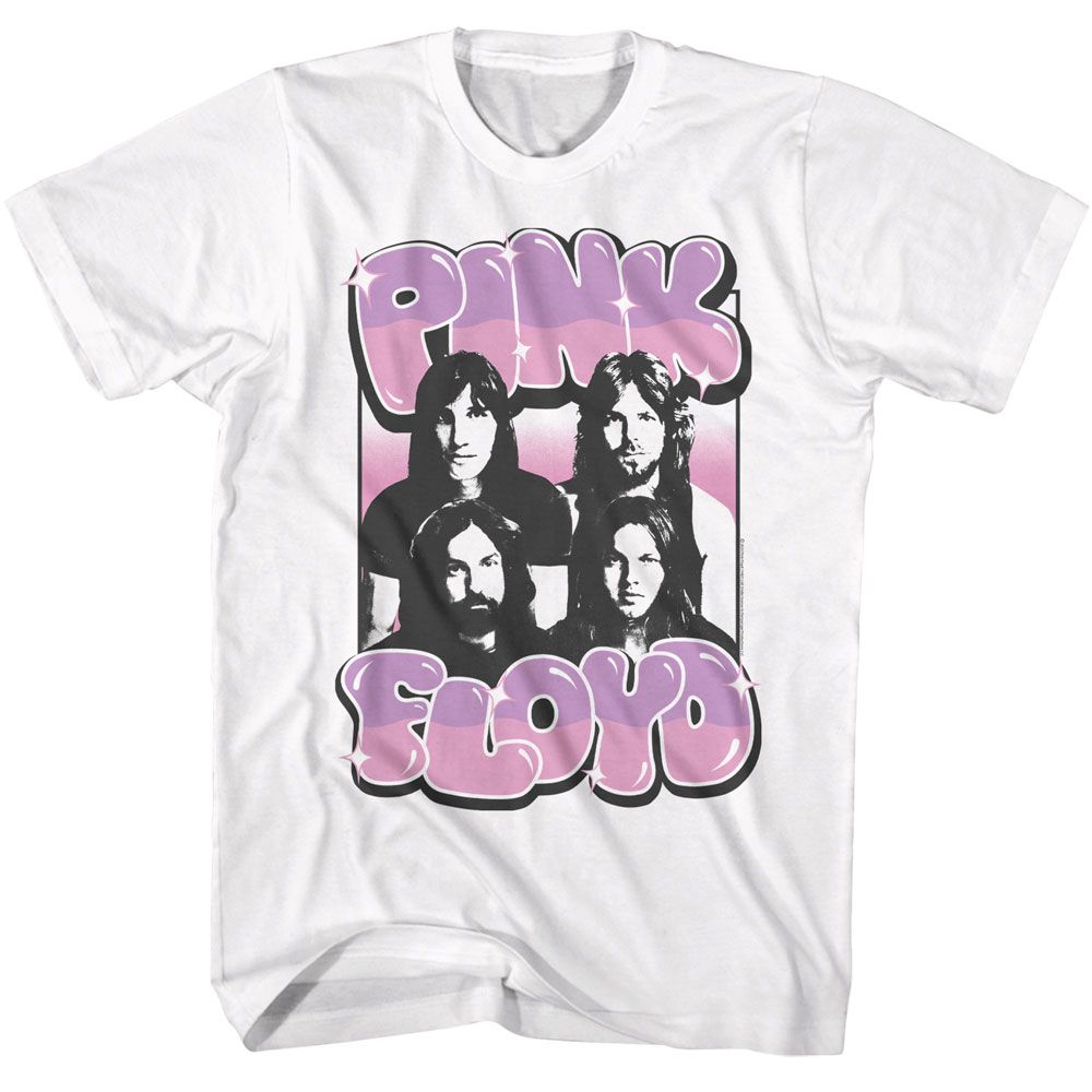 White Pink Floyd t-shirt featuring a Puff Text design