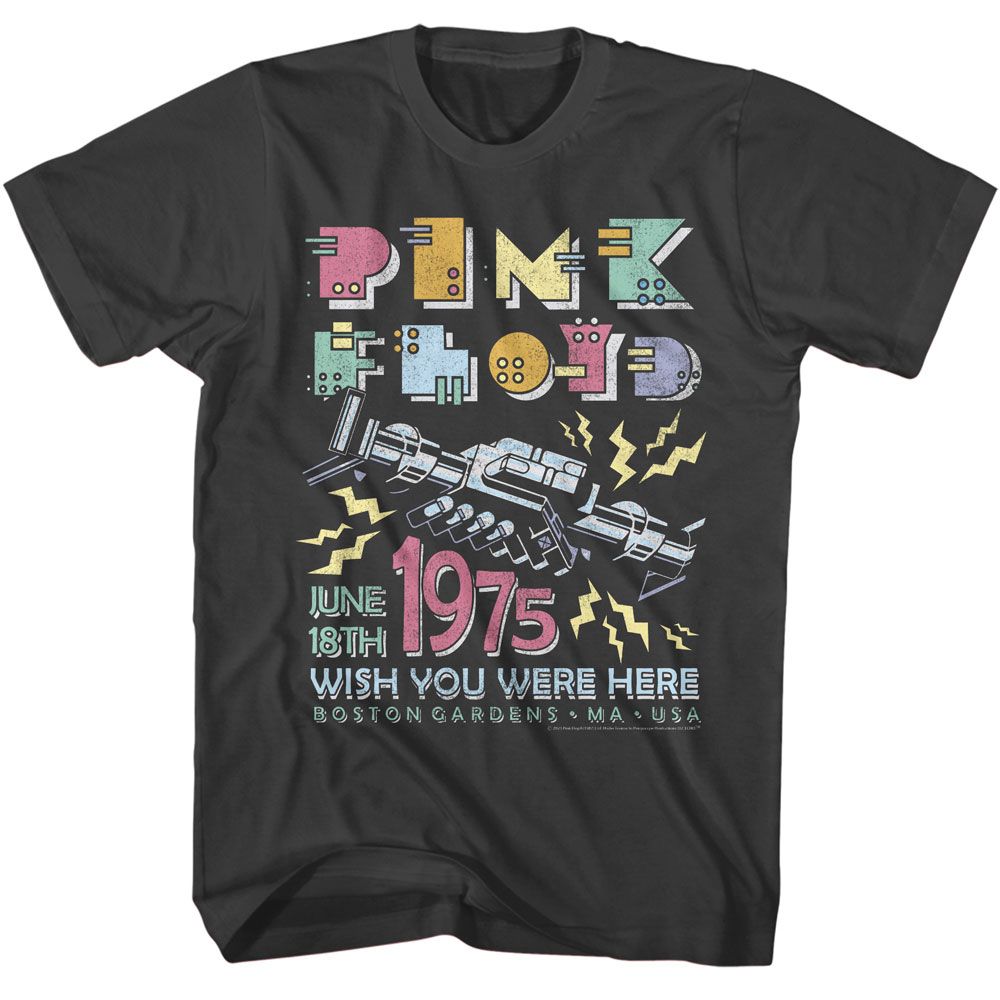 Smoke Gray Pink Floyd t-shirt featuring a Wish You Were Here 1975 design