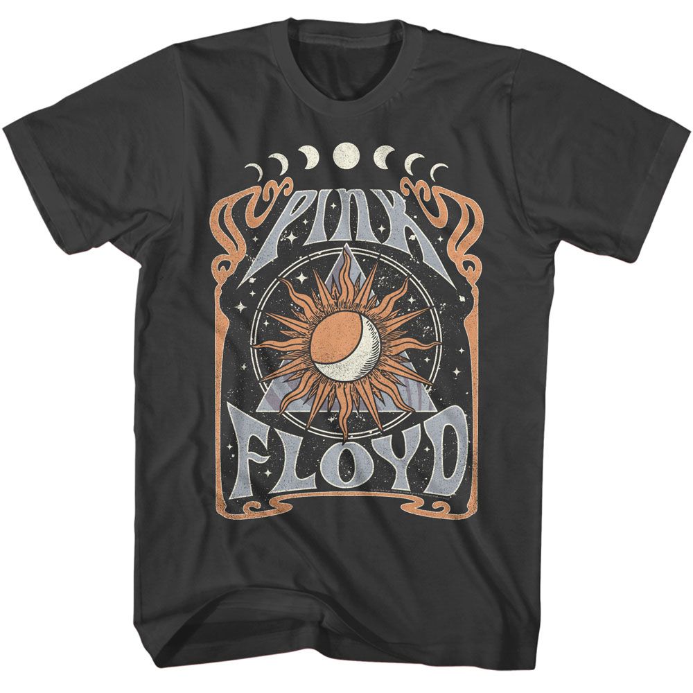 Smoke Gray Pink Floyd t-shirt featuring a Sun and Moon design