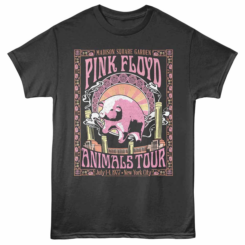 Smoke gray Pink Floyd t-shirt featuring a Nouveau Animals design