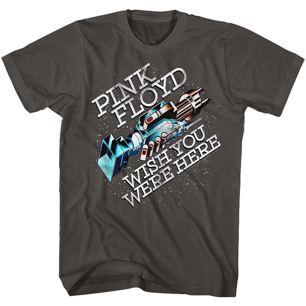 Smoke Gray Pink Floyd t-shirt featuring a Wish You Were Here in Space design