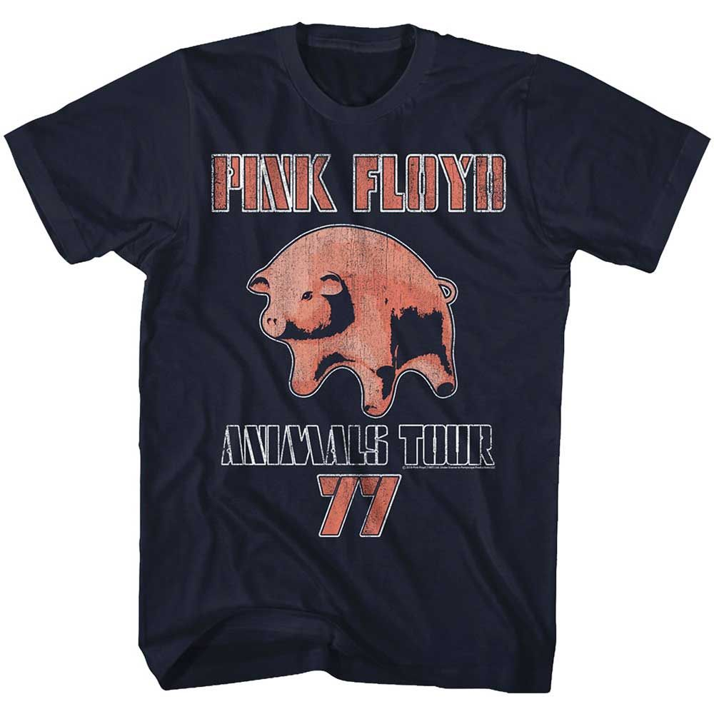 Navy Pink Floyd t-shirt featuring a Tour 77 design