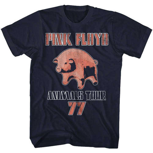 Navy Pink Floyd t-shirt featuring a Tour 77 design